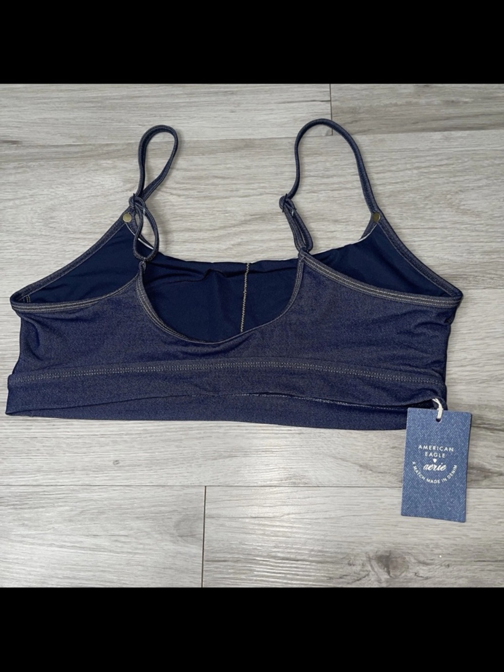 NWT Aerie Bikini Top XL Match Made in Denim Scoop Country Cowgirl Western - Picture 2 of 7